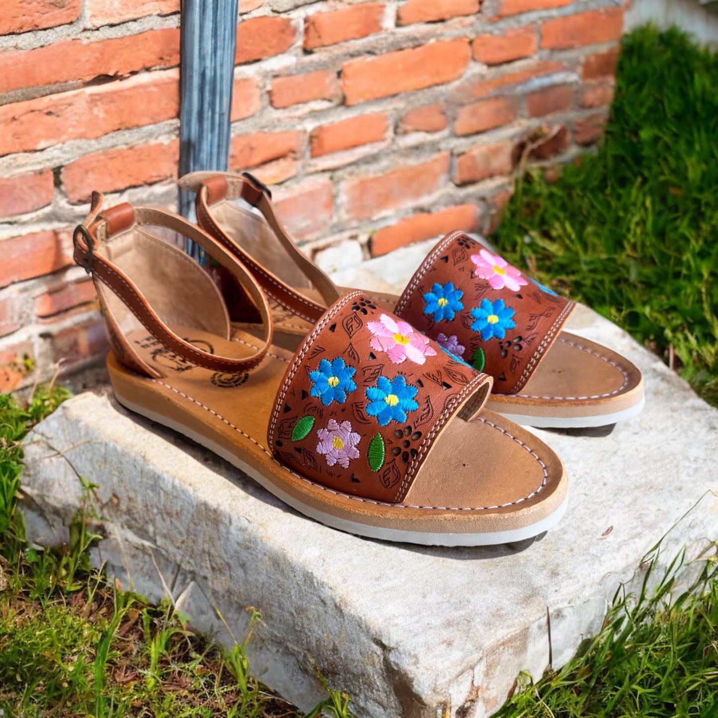 Floral Leather Sandal