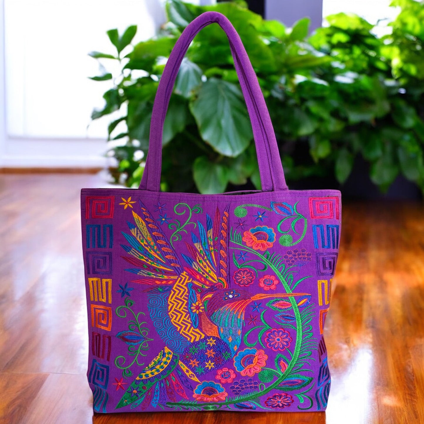 Hummingbird/ Floral Tote Bag
