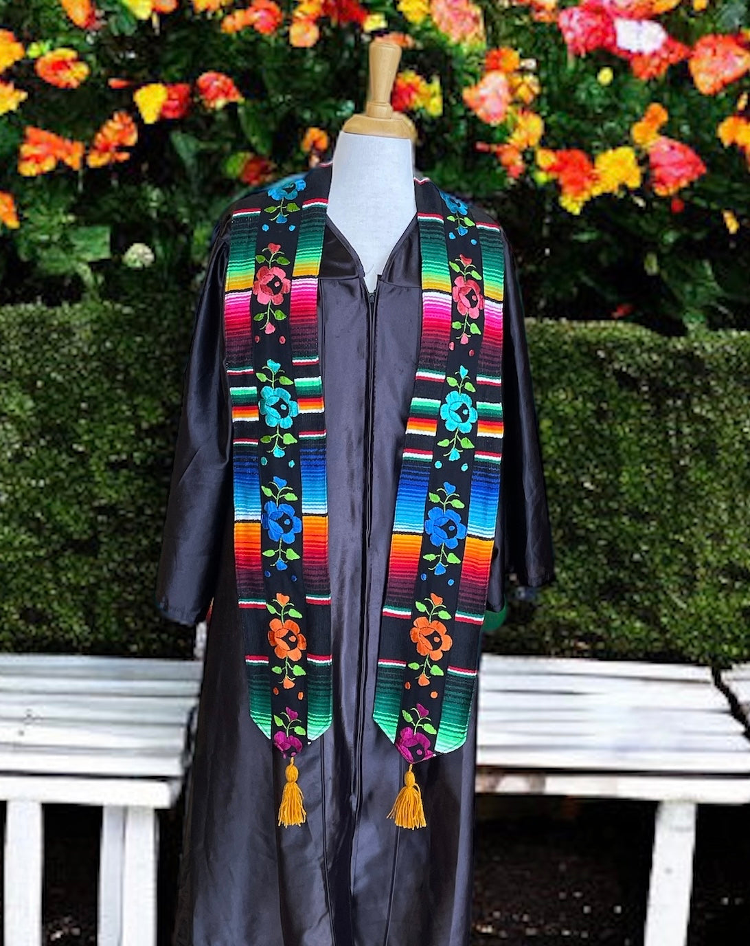 Hand Embroidered Mexican Sarape Graduation Stole