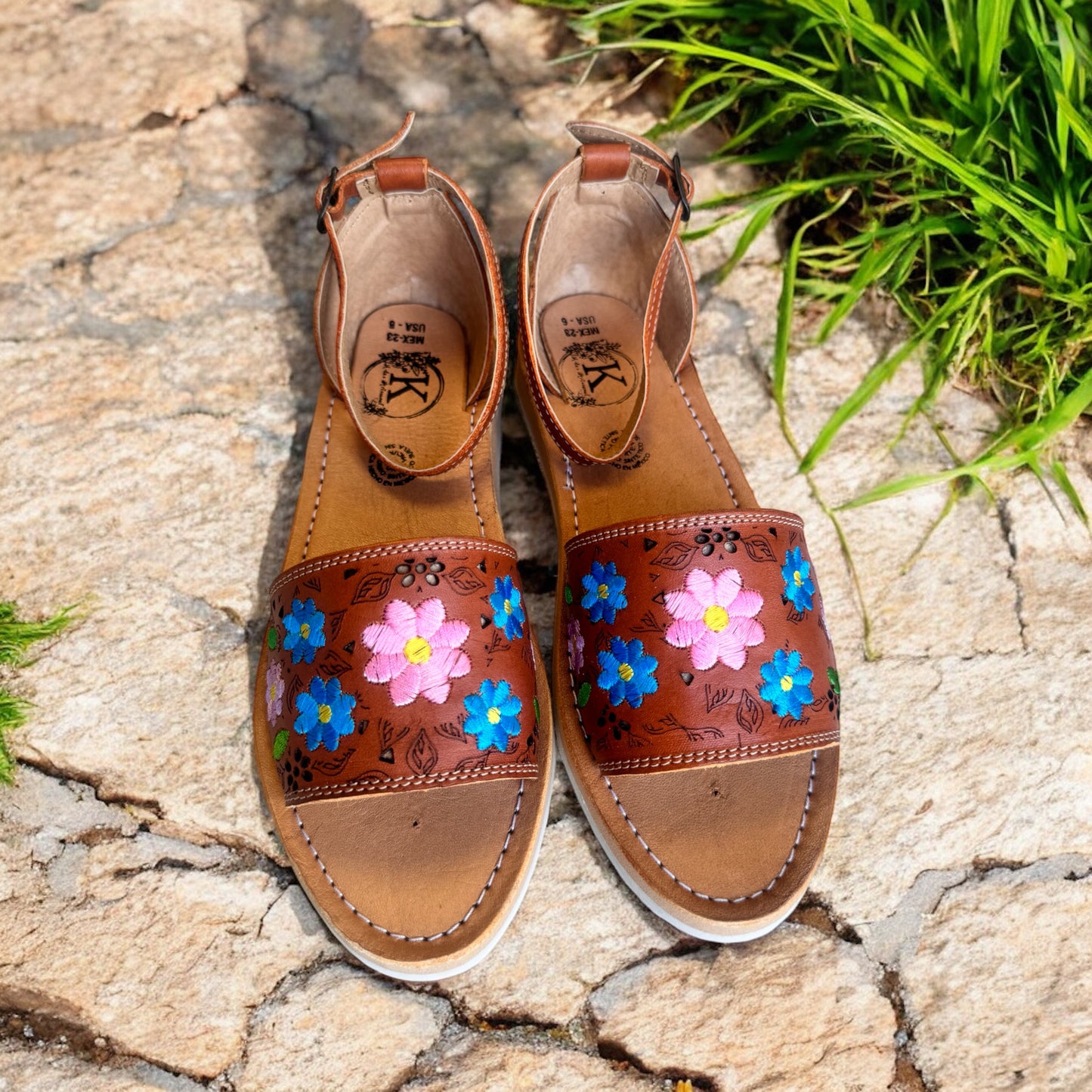 Floral Leather Sandal