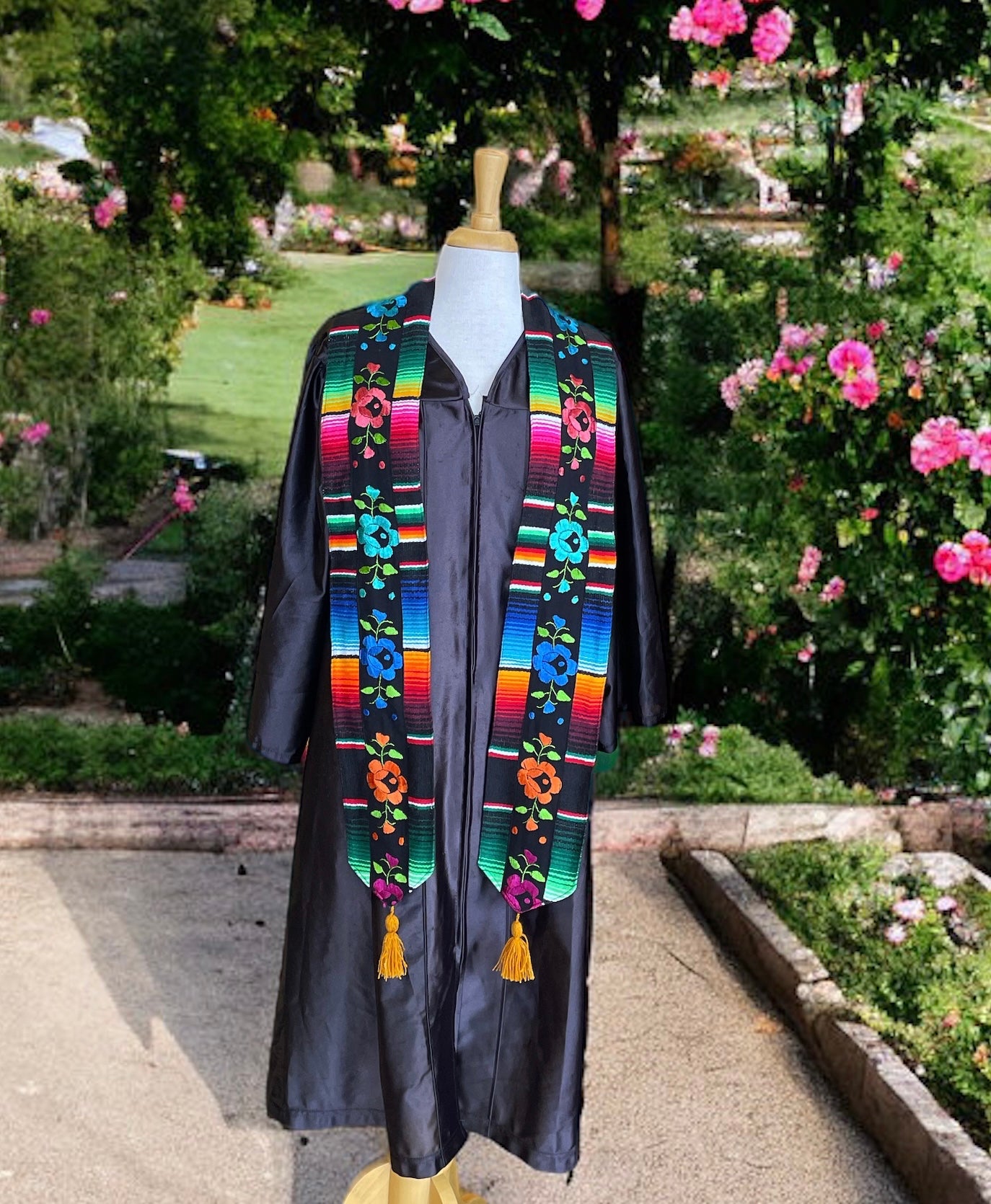 Hand Embroidered Mexican Sarape Graduation Stole