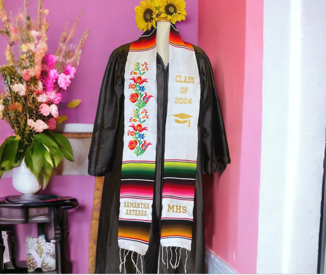 Floral Graduation Stole Class of 2026