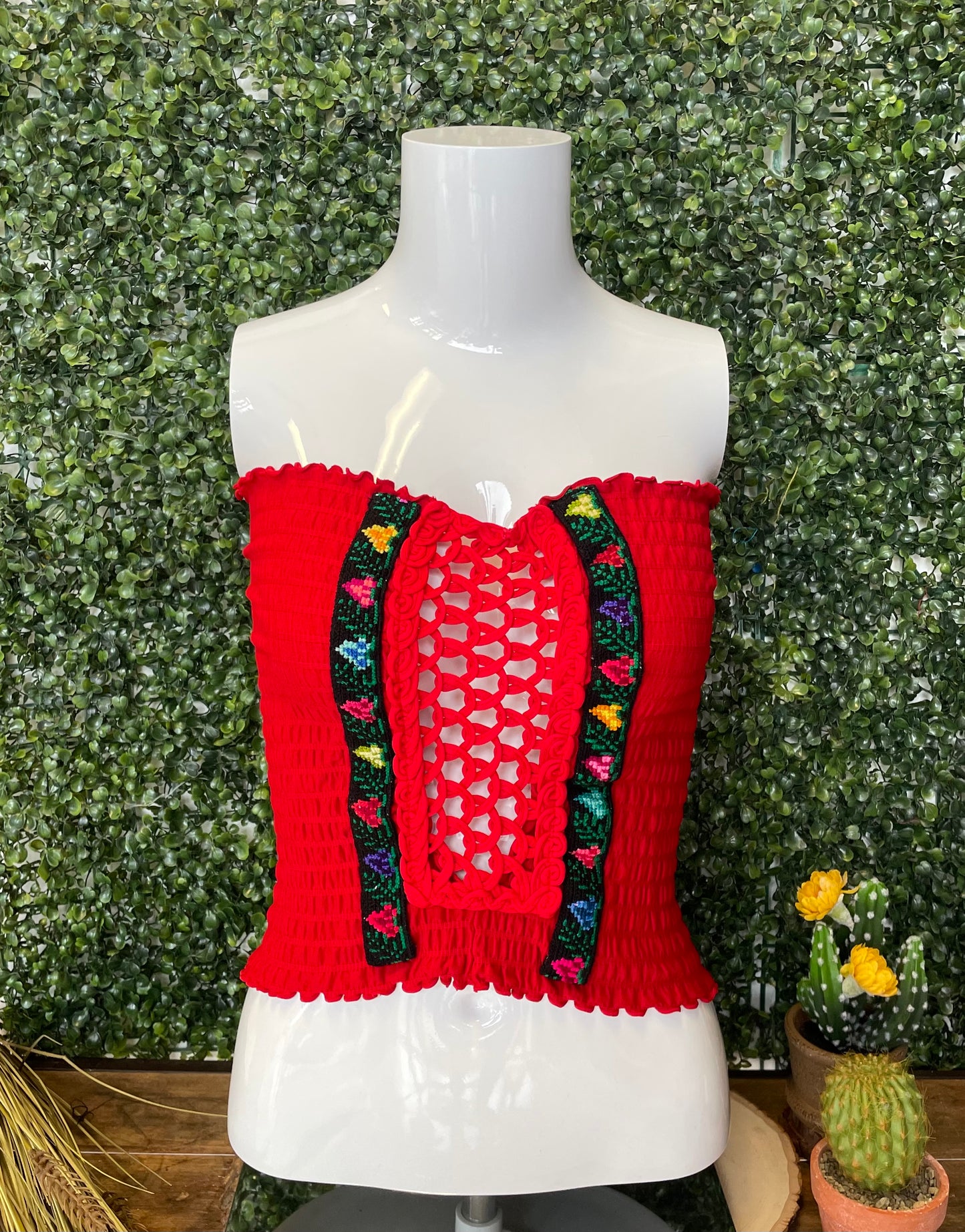 Punta de Cruz Embroidered Tube Top One Size