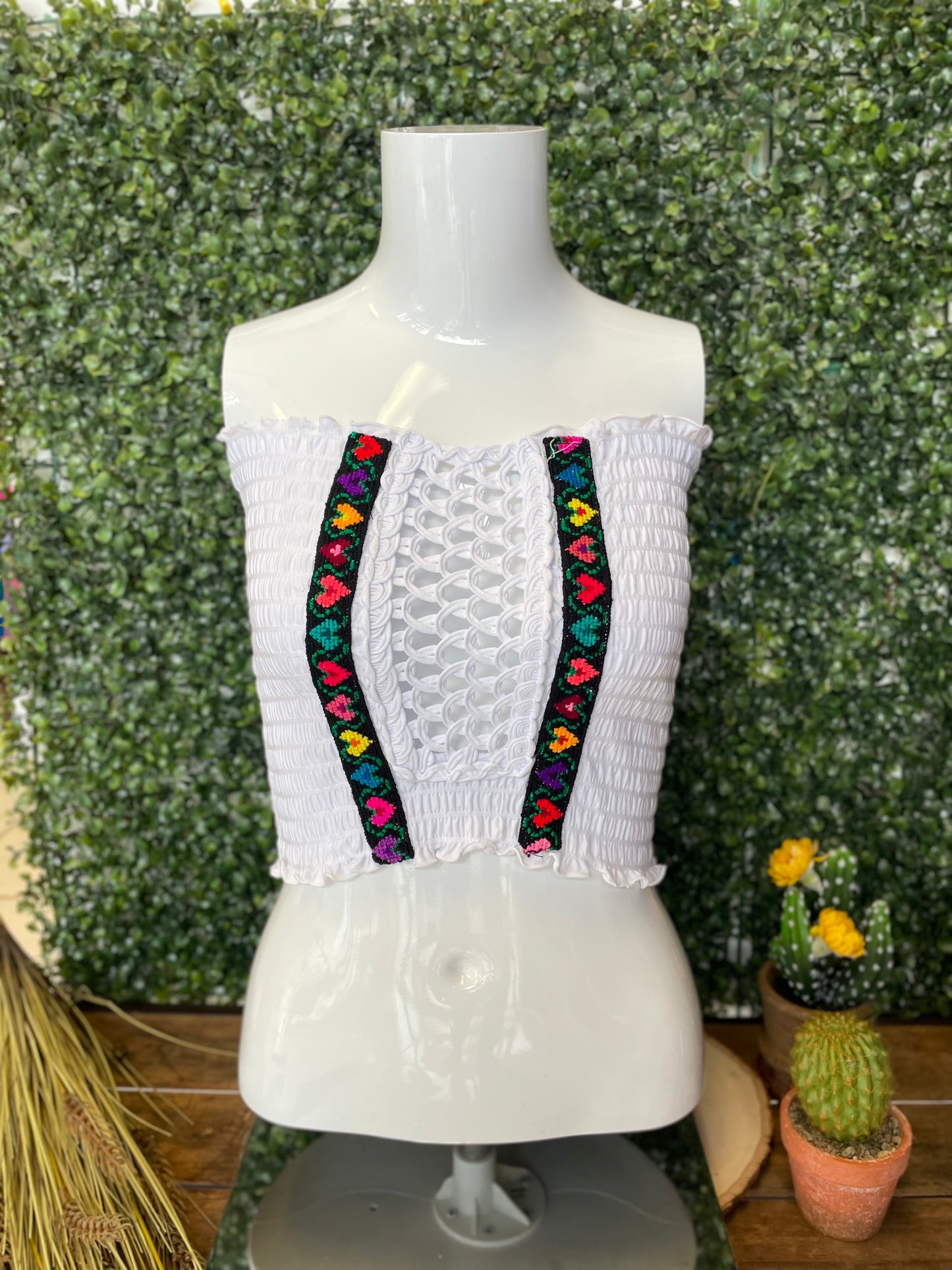 Punta de Cruz Embroidered Tube Top One Size