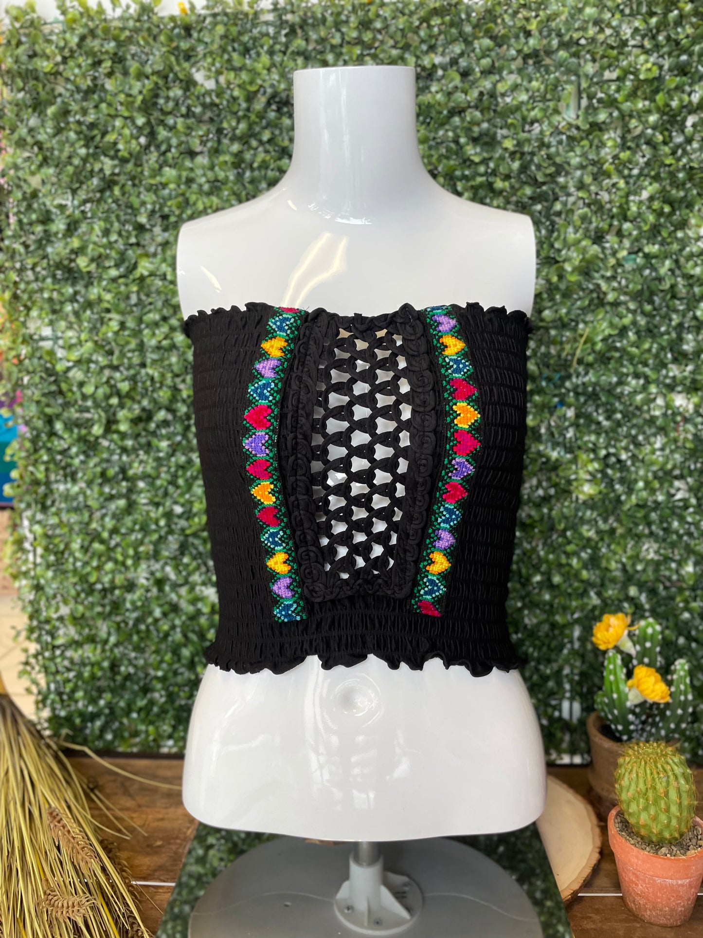 Punta de Cruz Embroidered Tube Top One Size