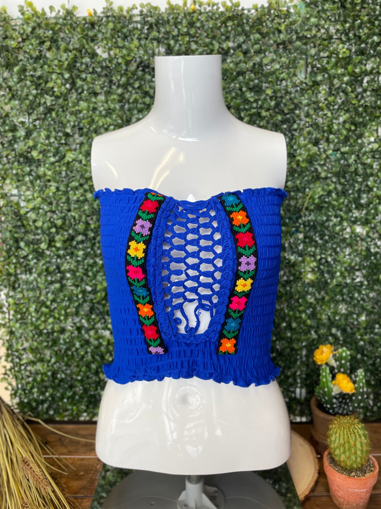 Punta de Cruz Embroidered Tube Top One Size