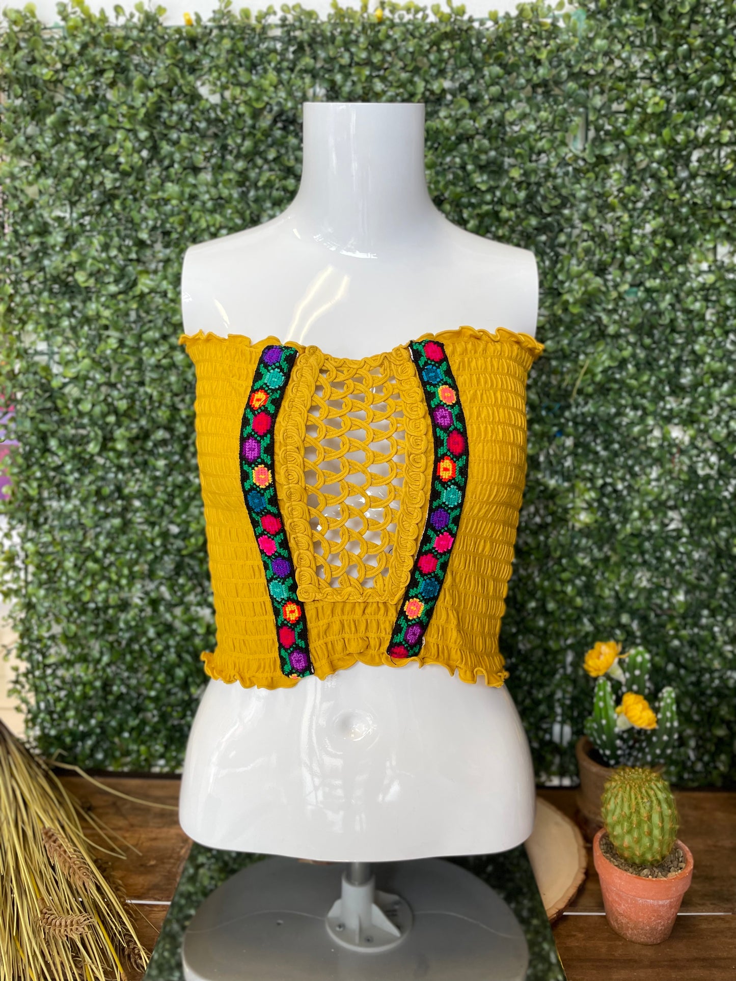 Punta de Cruz Embroidered Tube Top One Size
