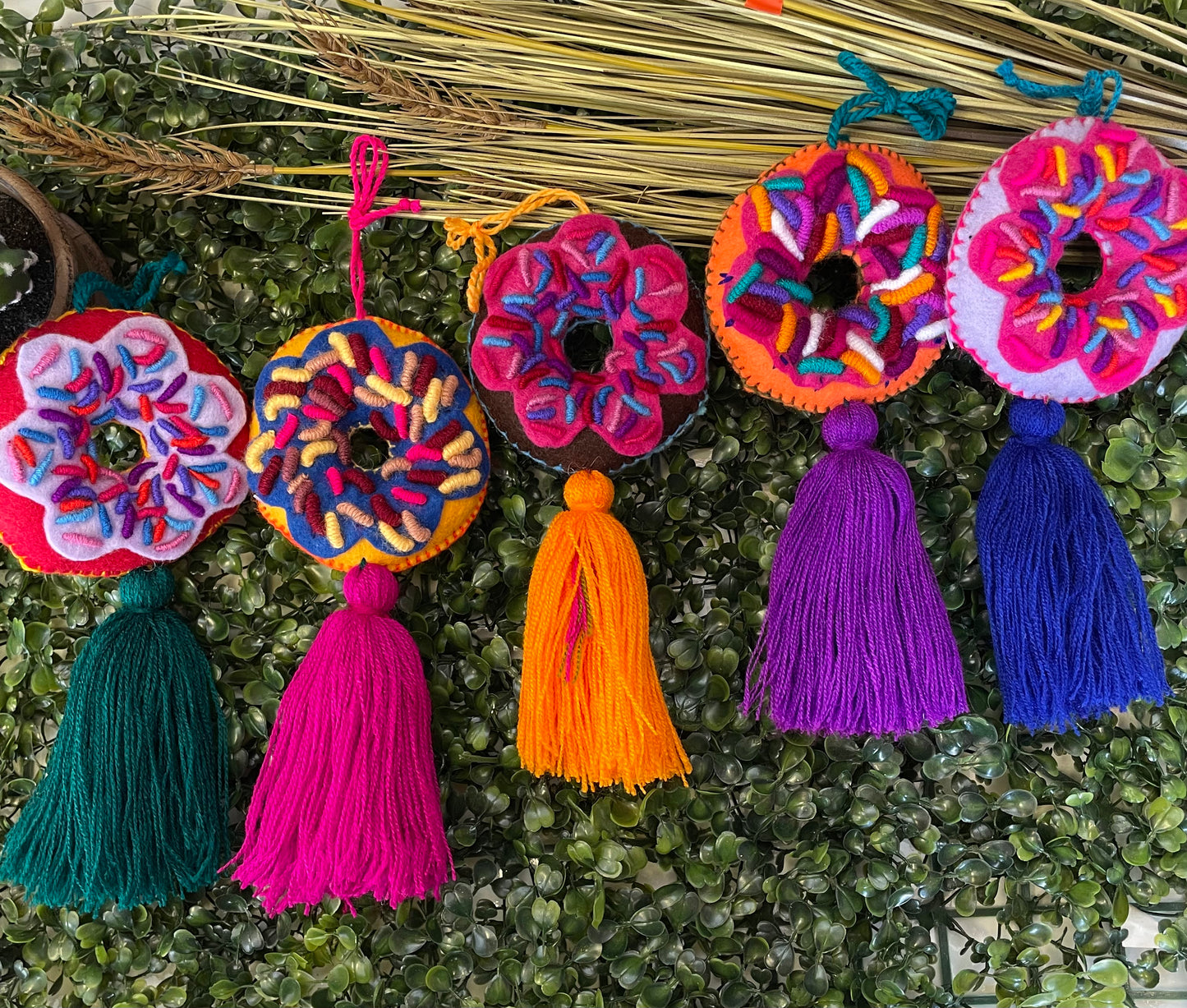 Embroidered Donut Pompom