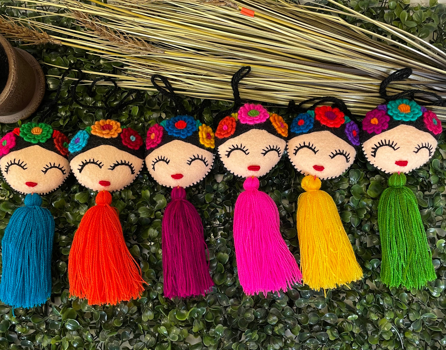 Embroided Frida Khalo Pompom