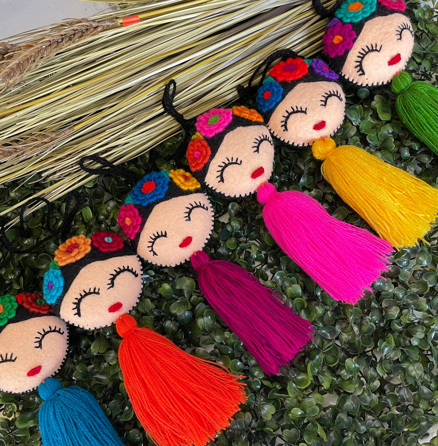 Embroided Frida Khalo Pompom