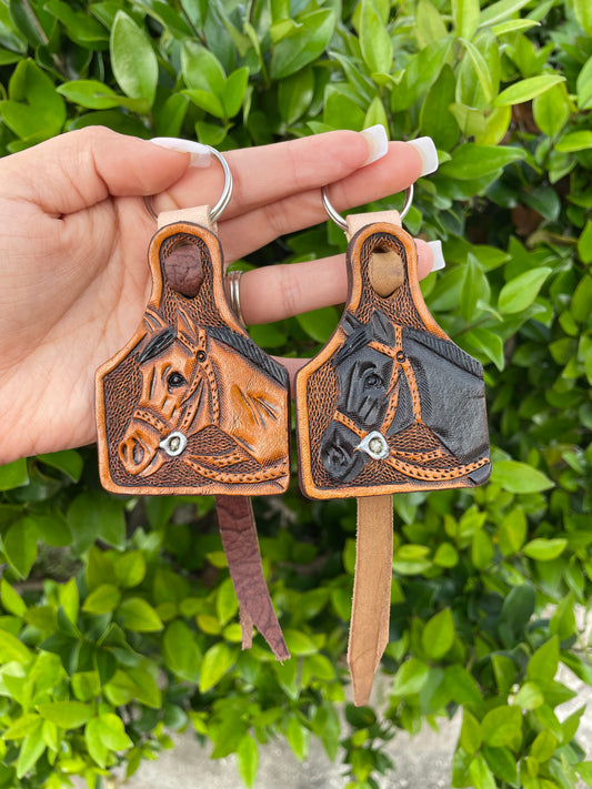 Horse Leather Keychain