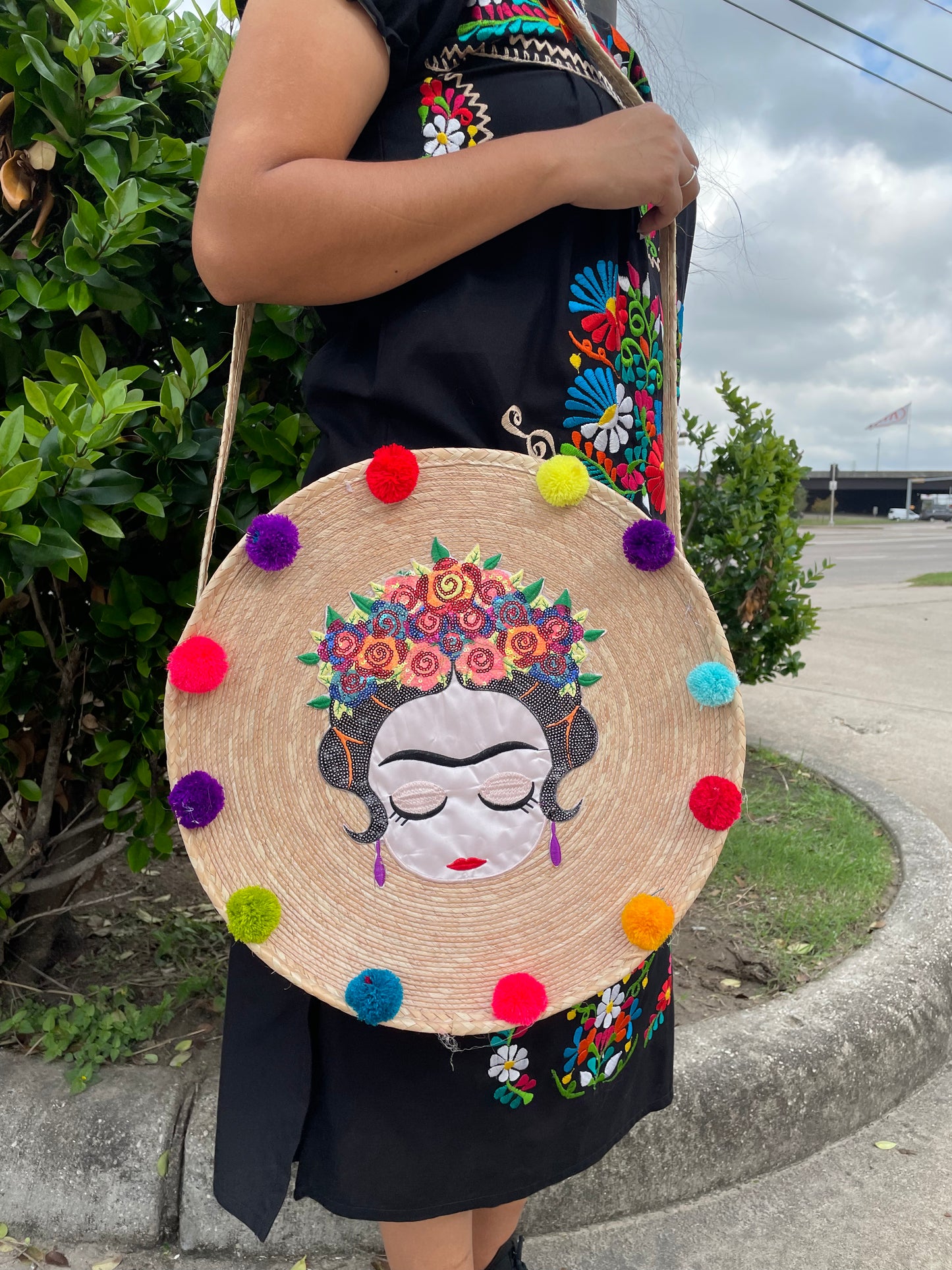 Straw Round Crossbody Bag