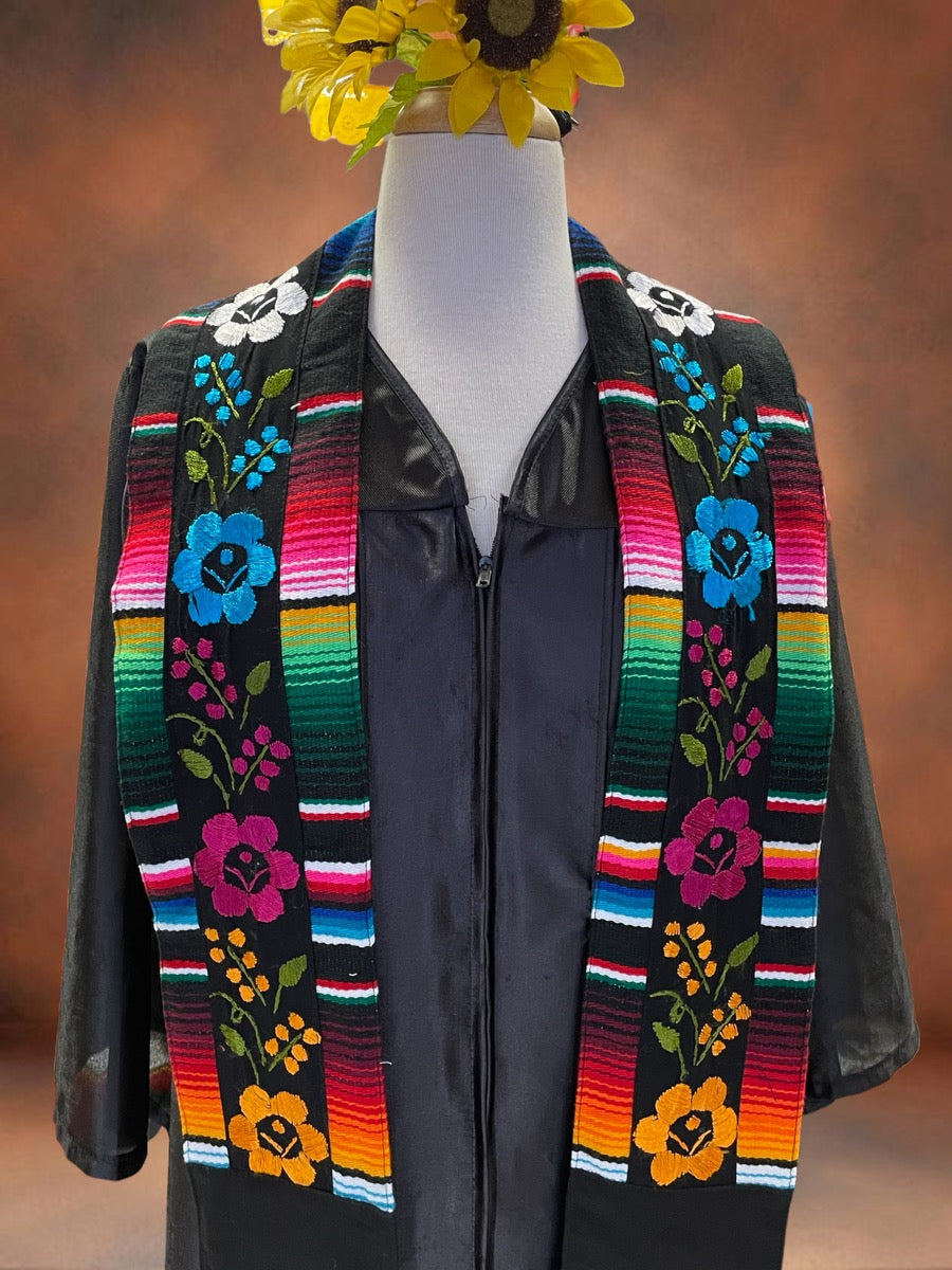 Hand Embroidered Personalized Mexican Sarape Graduation Stole