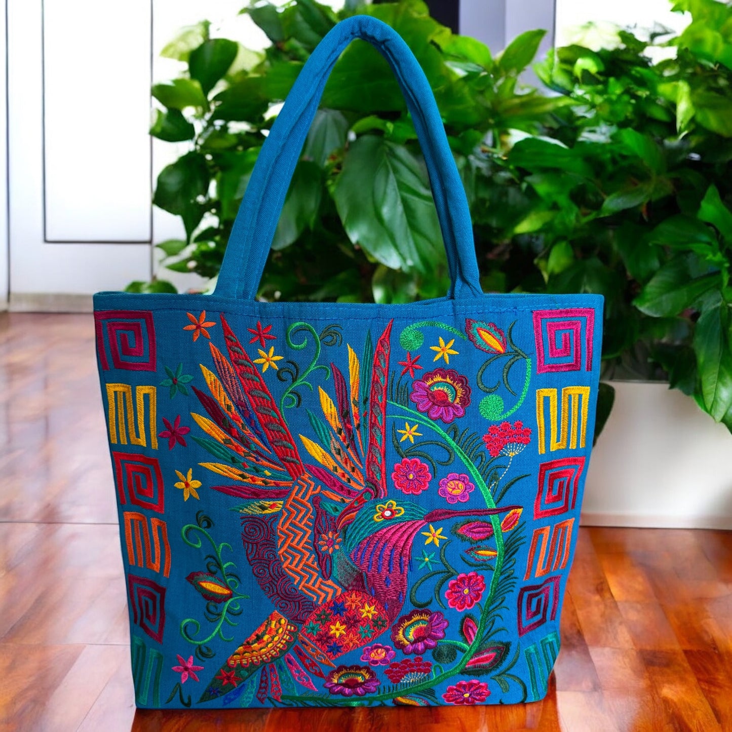 Hummingbird/ Floral Tote Bag