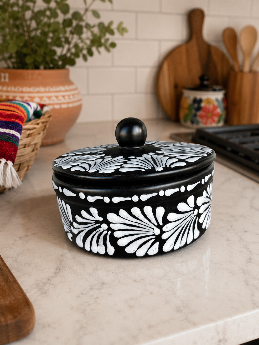 Terracotta Tortilla Warmer; Tortillero de Barro;