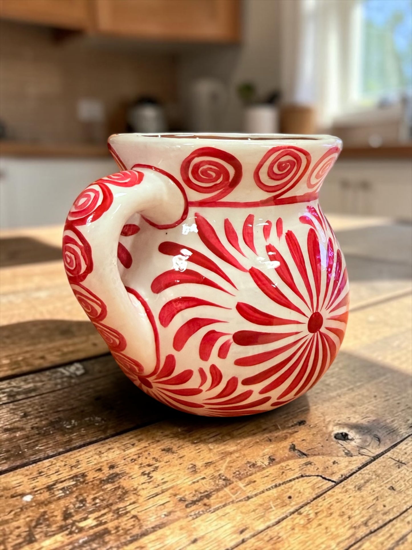 Hand Painted Heart Mug; Taza Pintada a Mano Corazon
