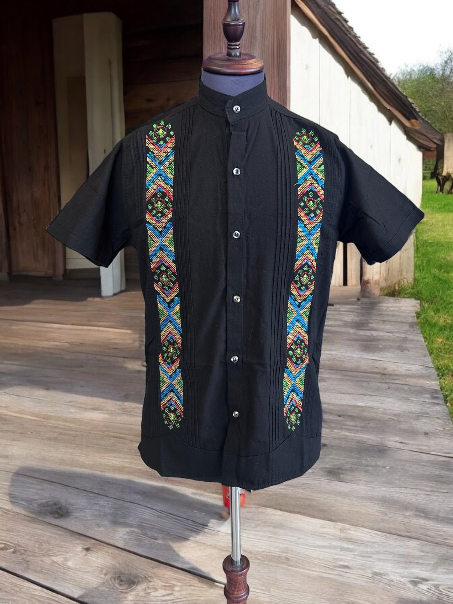 Mexican Guayabera, Cross stitched embroidery