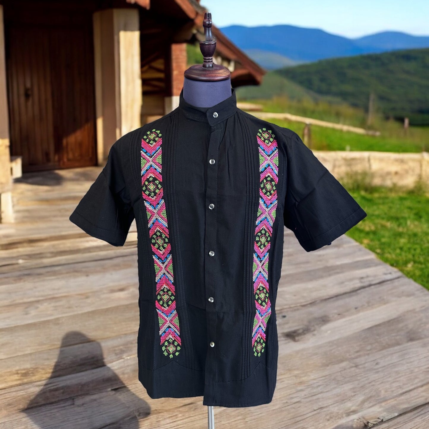 Mexican Guayabera, Cross stitched embroidery