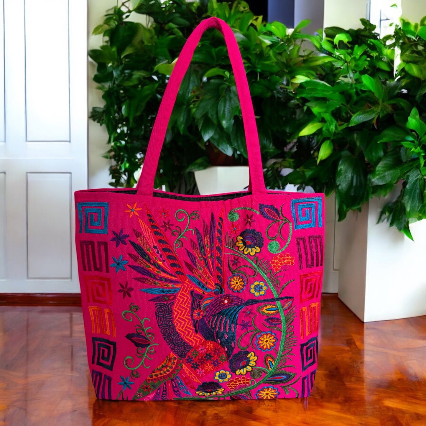 Hummingbird/ Floral Tote Bag