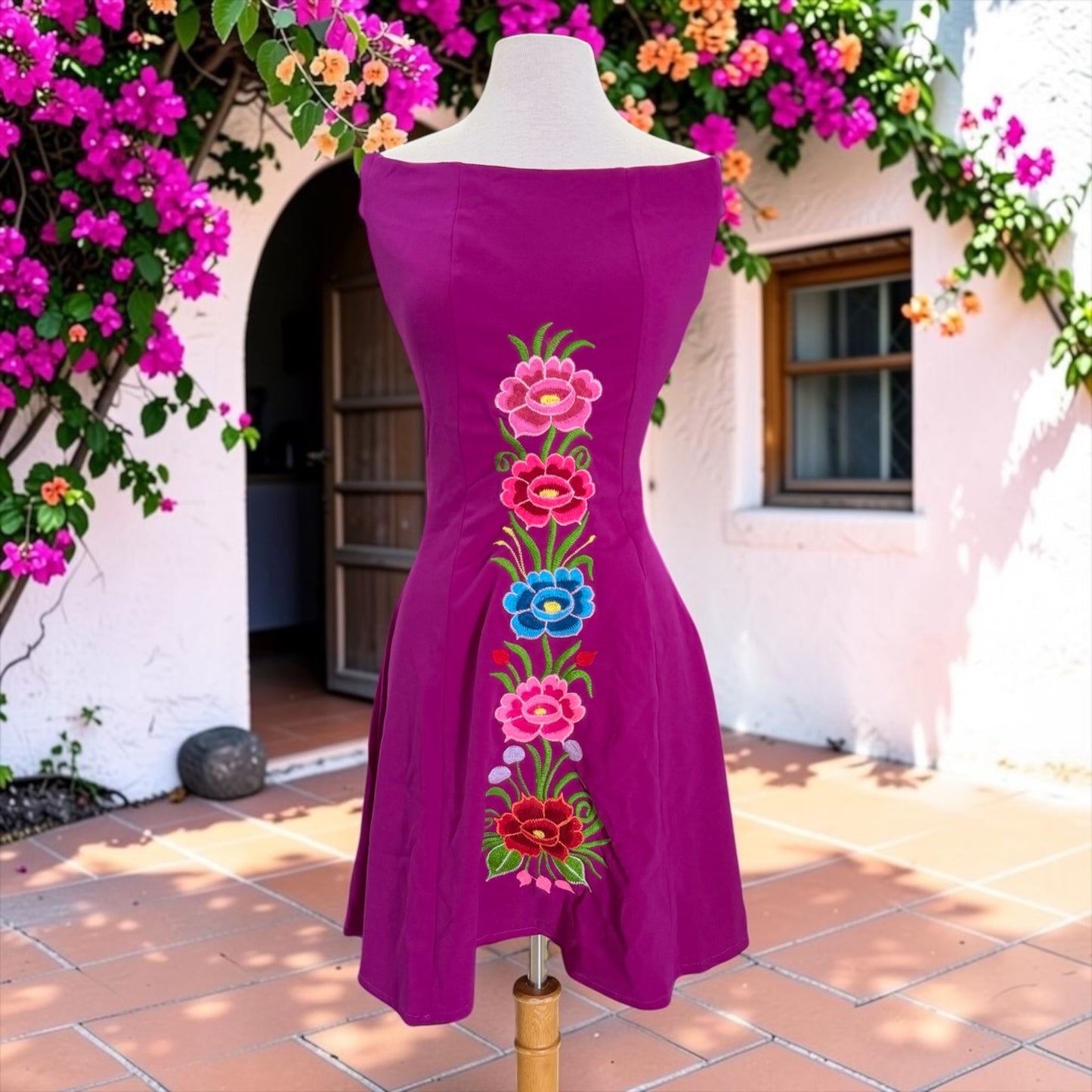 Floral Embroidered Dress, Elegant Embroidered Dress