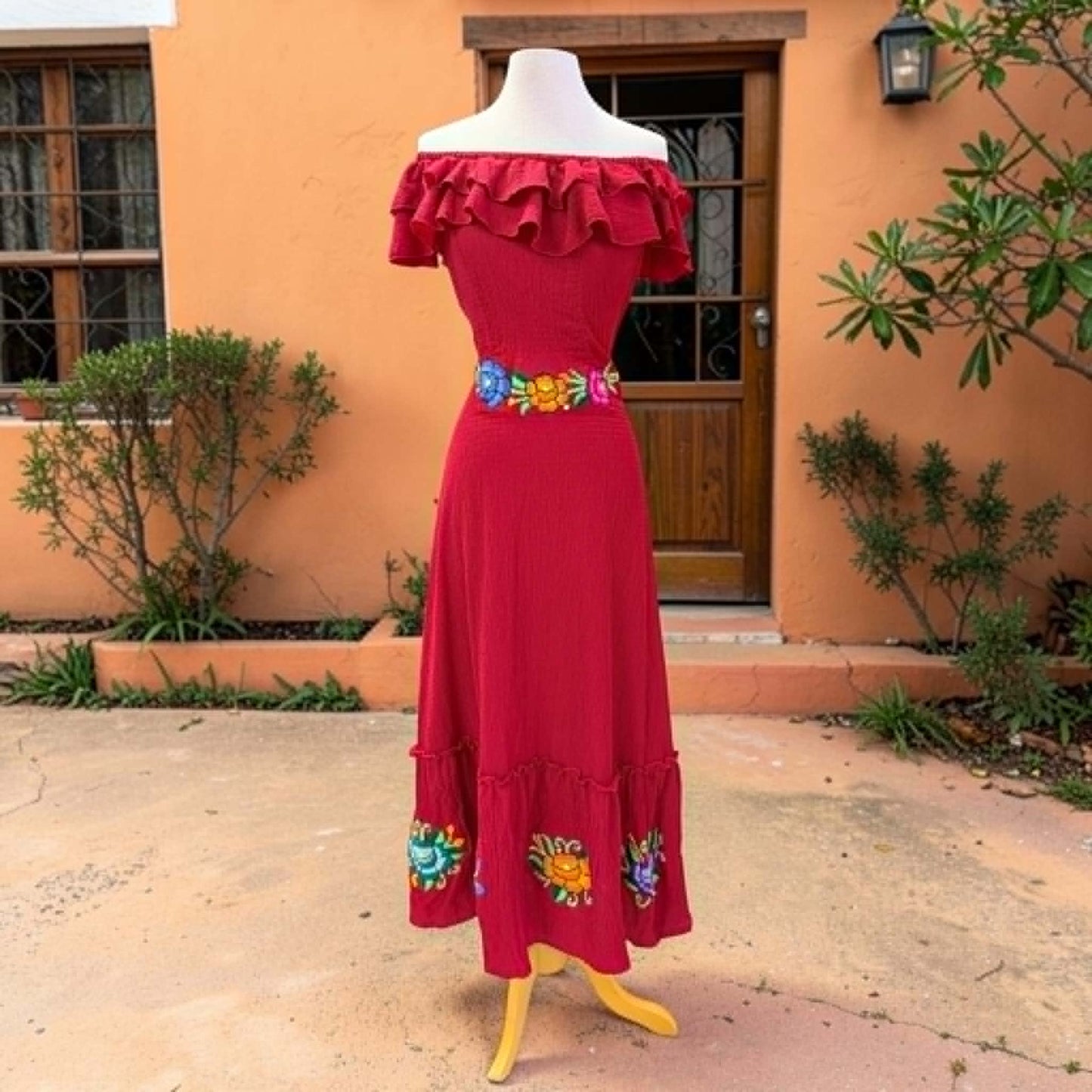 Floral Campesina Mexican Embroidered Dress