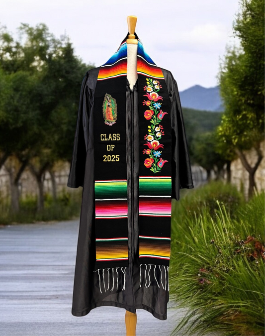 Floral & Virgen Graduation Stole Class of 2025
