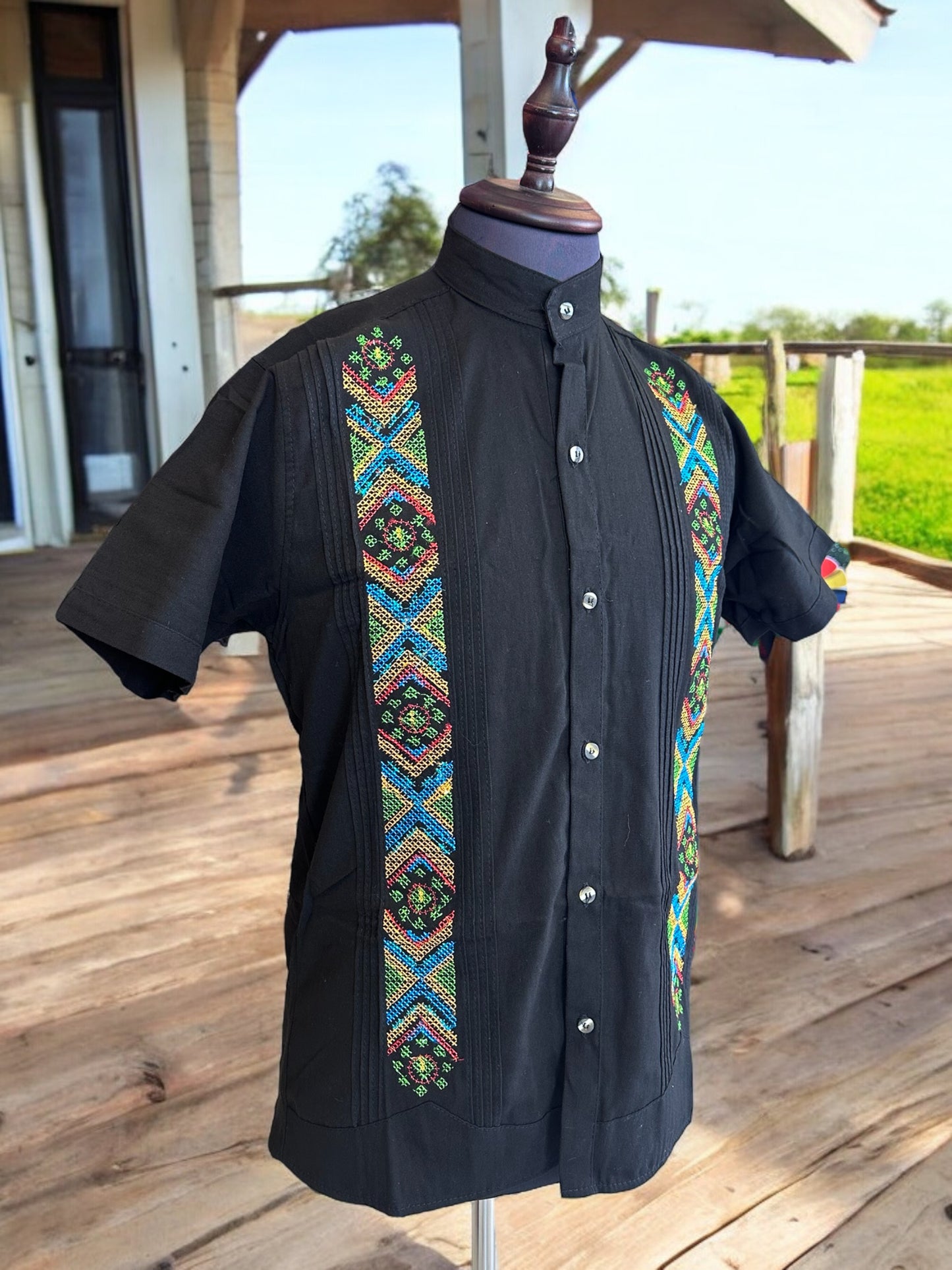 Mexican Guayabera, Cross stitched embroidery