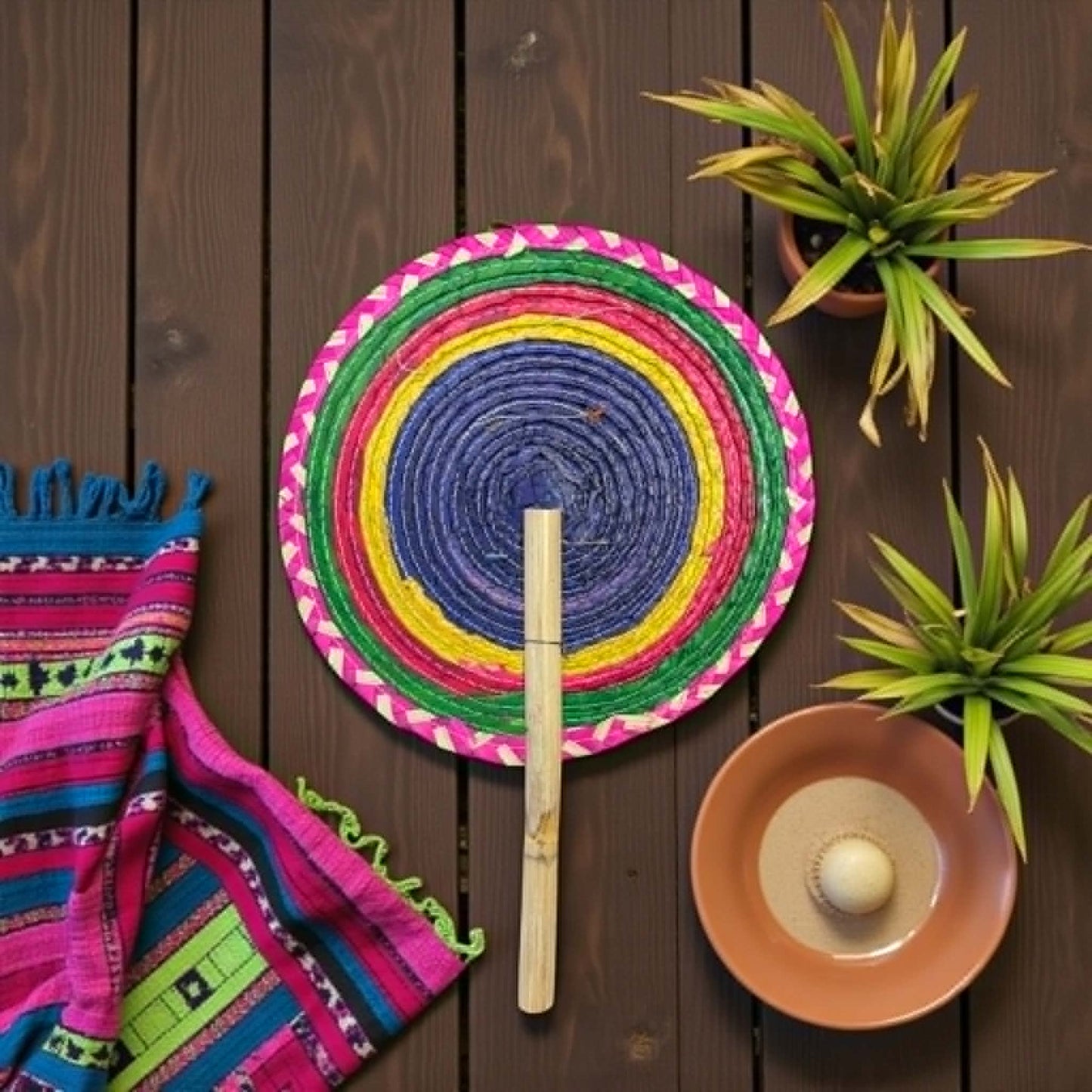 Handmade Mexican Palm Hand Fan