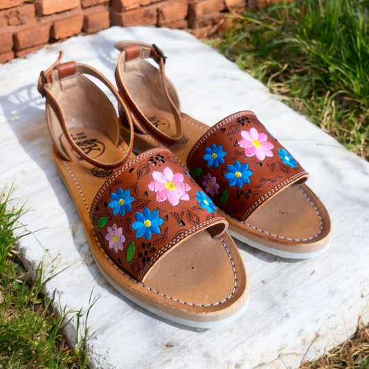 Floral Leather Sandal