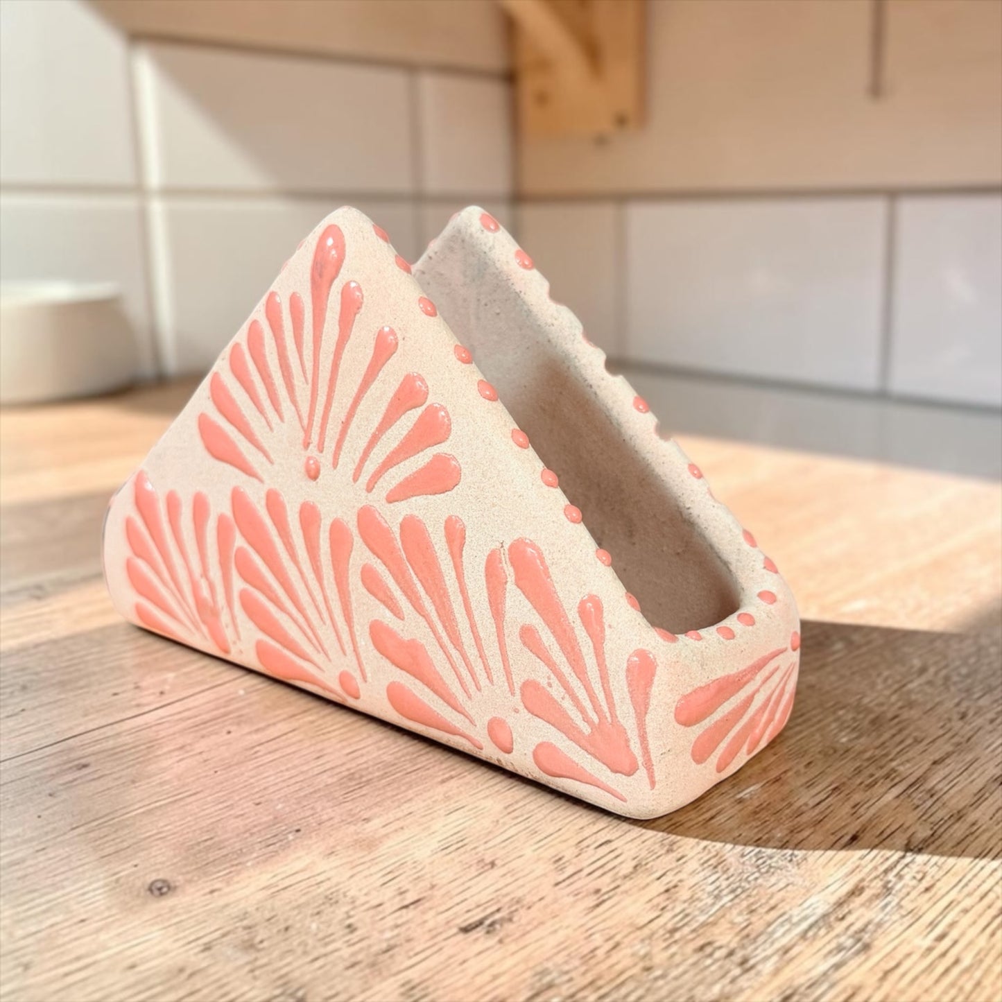 Handcrafted Terracotta Napkin Holder; Servilletero de Barro