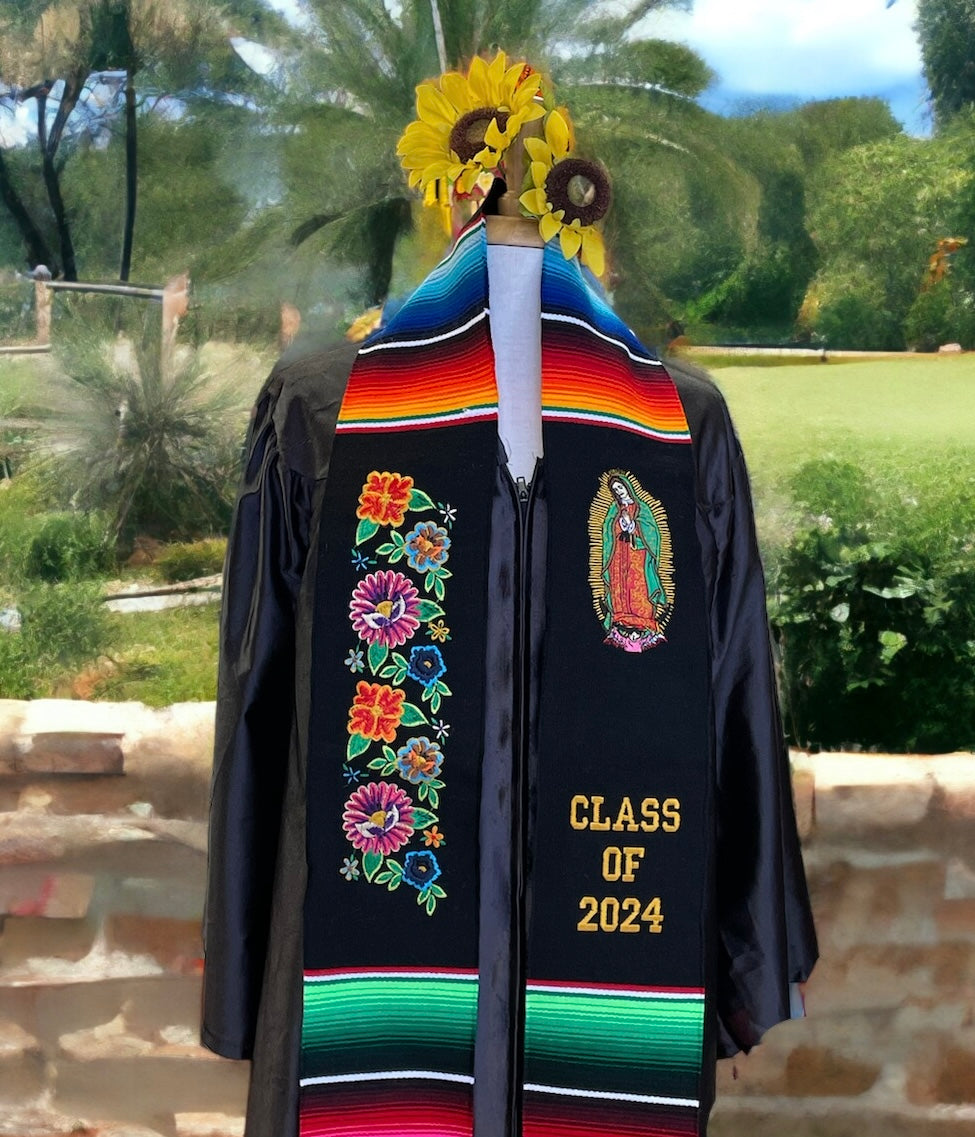 Floral & Virgen Graduation Stole Class of 2024