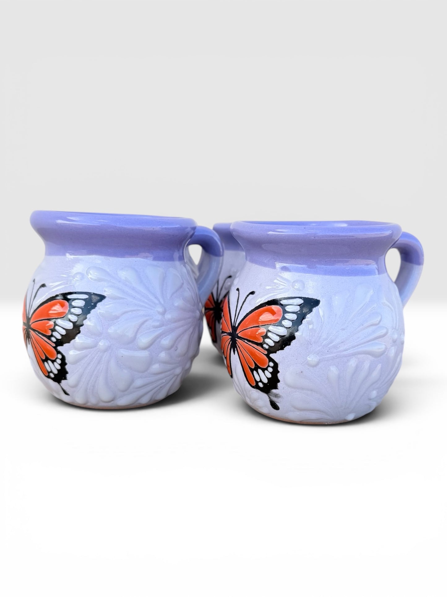 Mexican Barro Mugs, Engobe/ Set of 4