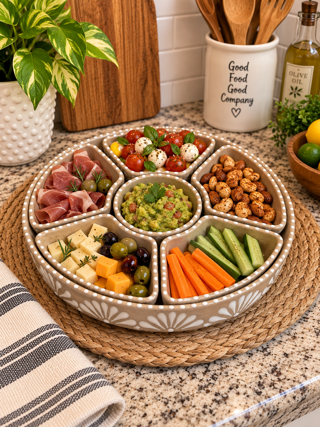 Handmade Snack Tray; Barro/ Terracotta Style Tray; Plato Botanero