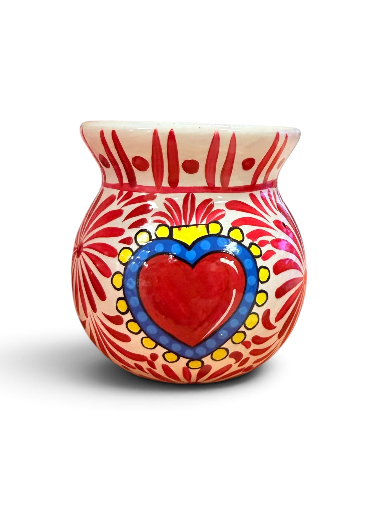 Hand Painted Heart Mug; Taza Pintada a Mano Corazon
