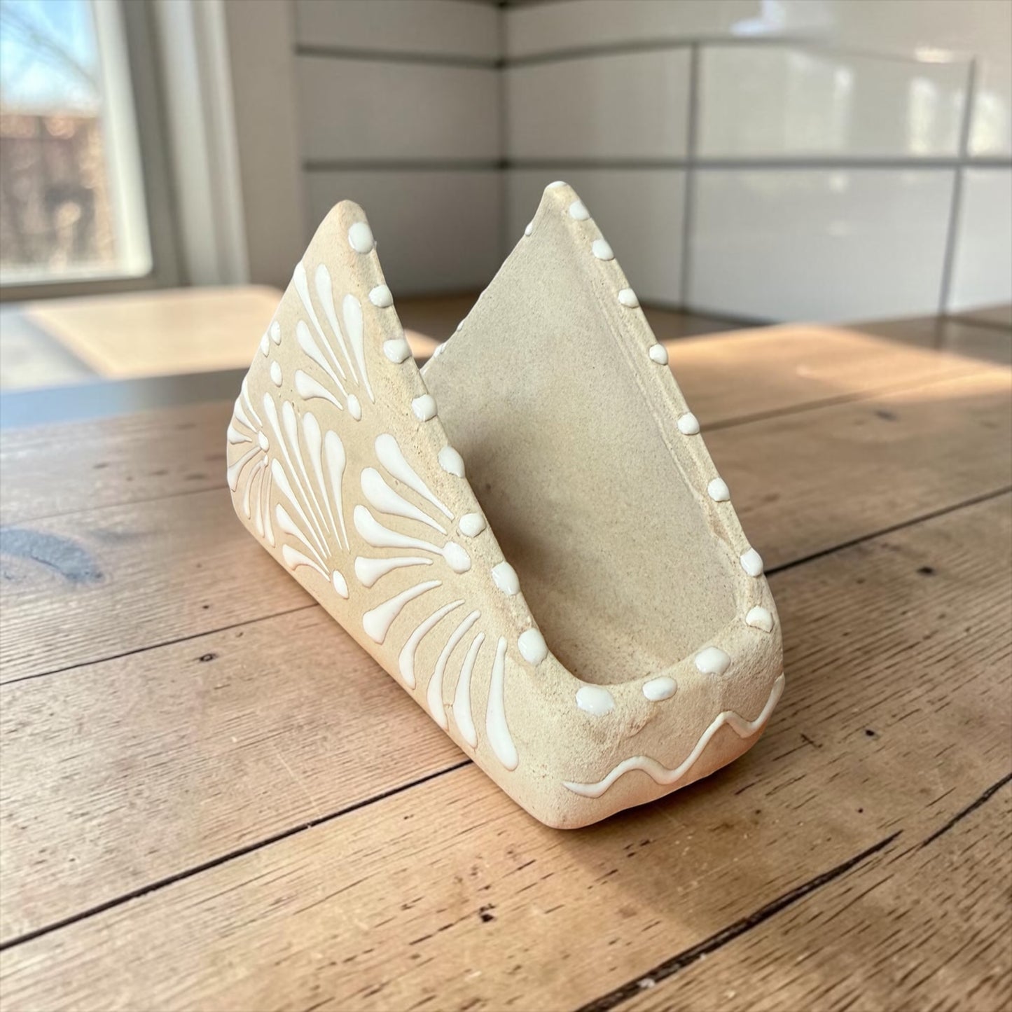 Handcrafted Terracotta Napkin Holder; Servilletero de Barro