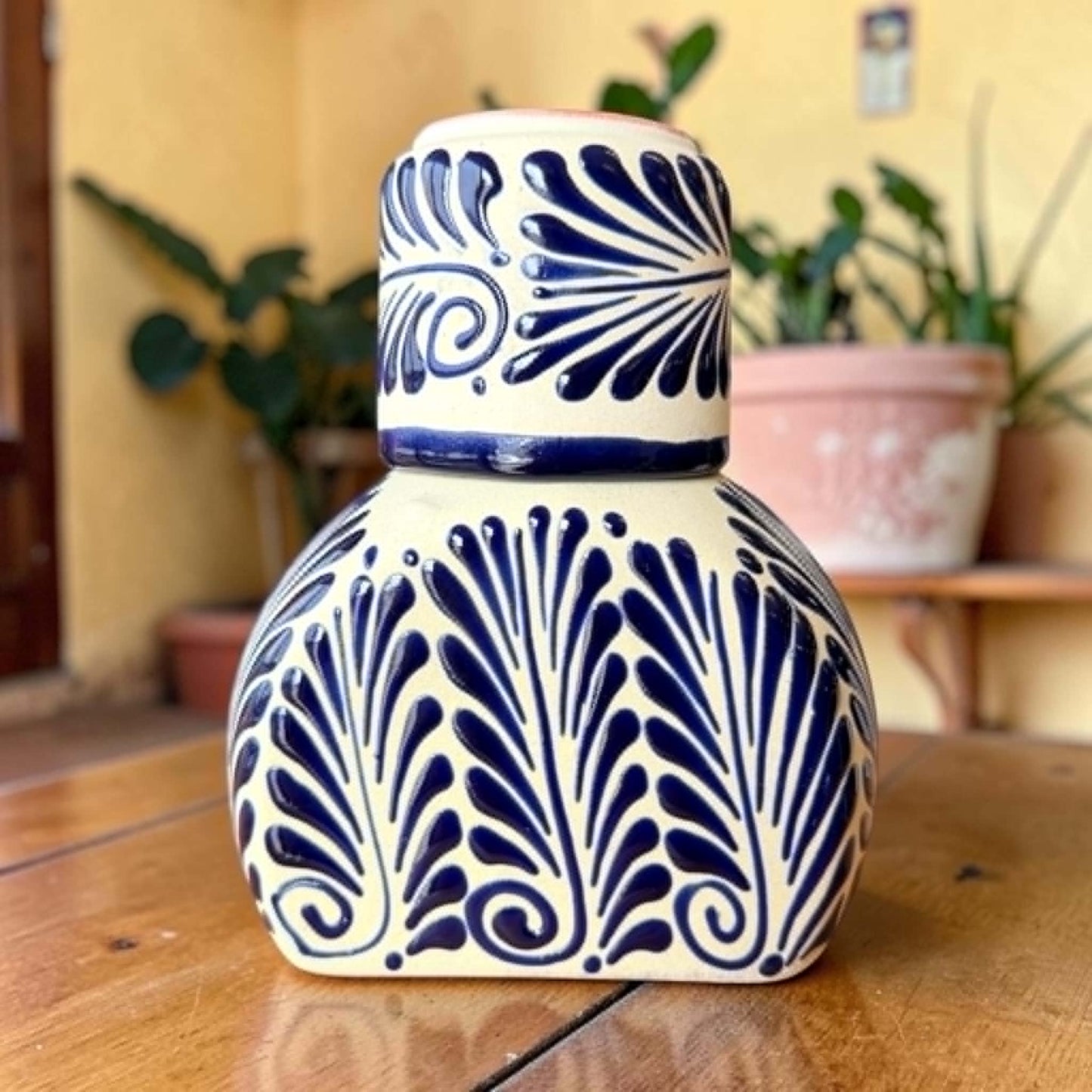 Mexican Decanter & Cup, Handmade Carafe