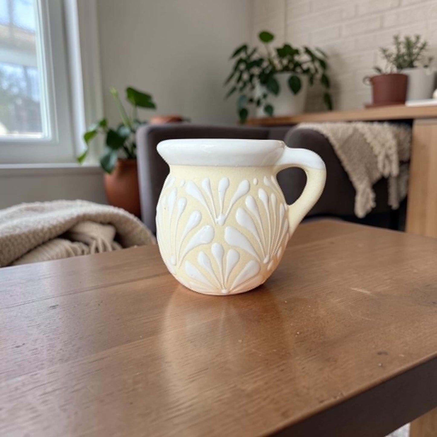 Mexican Barro Mugs, Engobe/ Set of 4