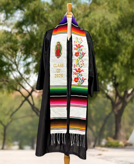 Floral & Virgen Graduation Stole Class of 2025