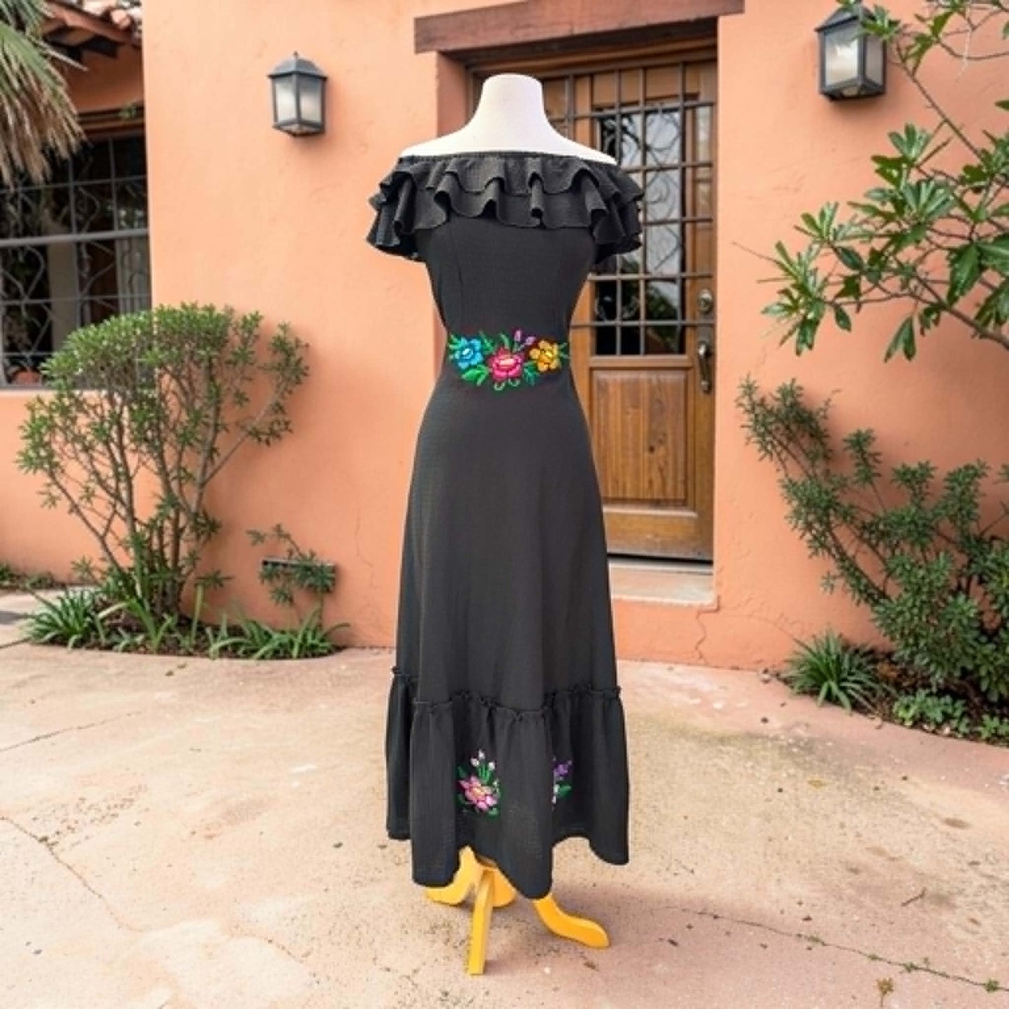 Floral Campesina Mexican Embroidered Dress