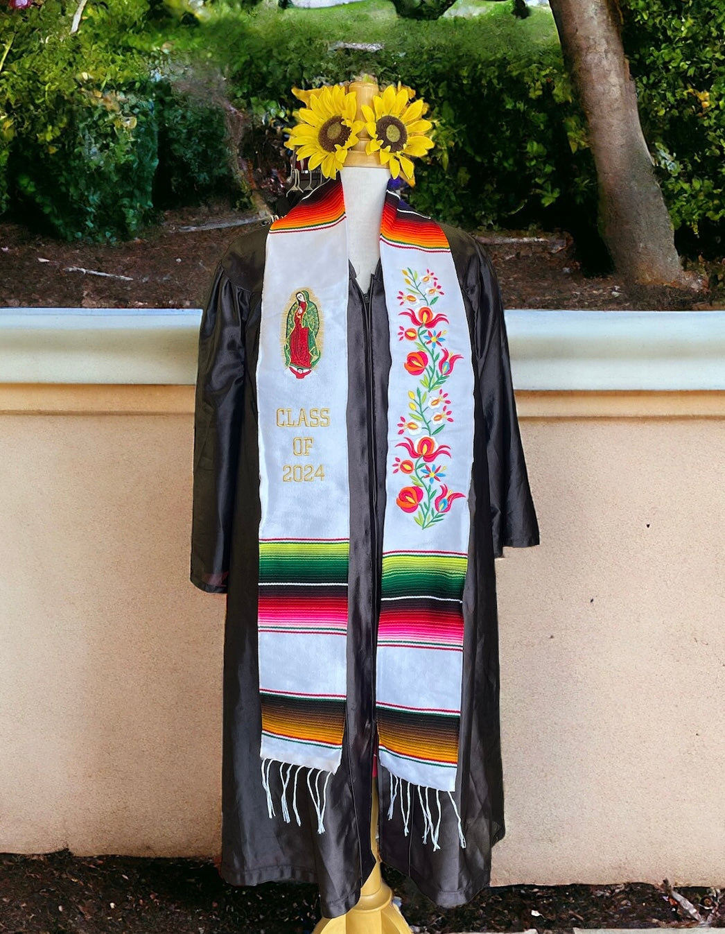 Floral & Virgen Graduation Stole Class of 2024