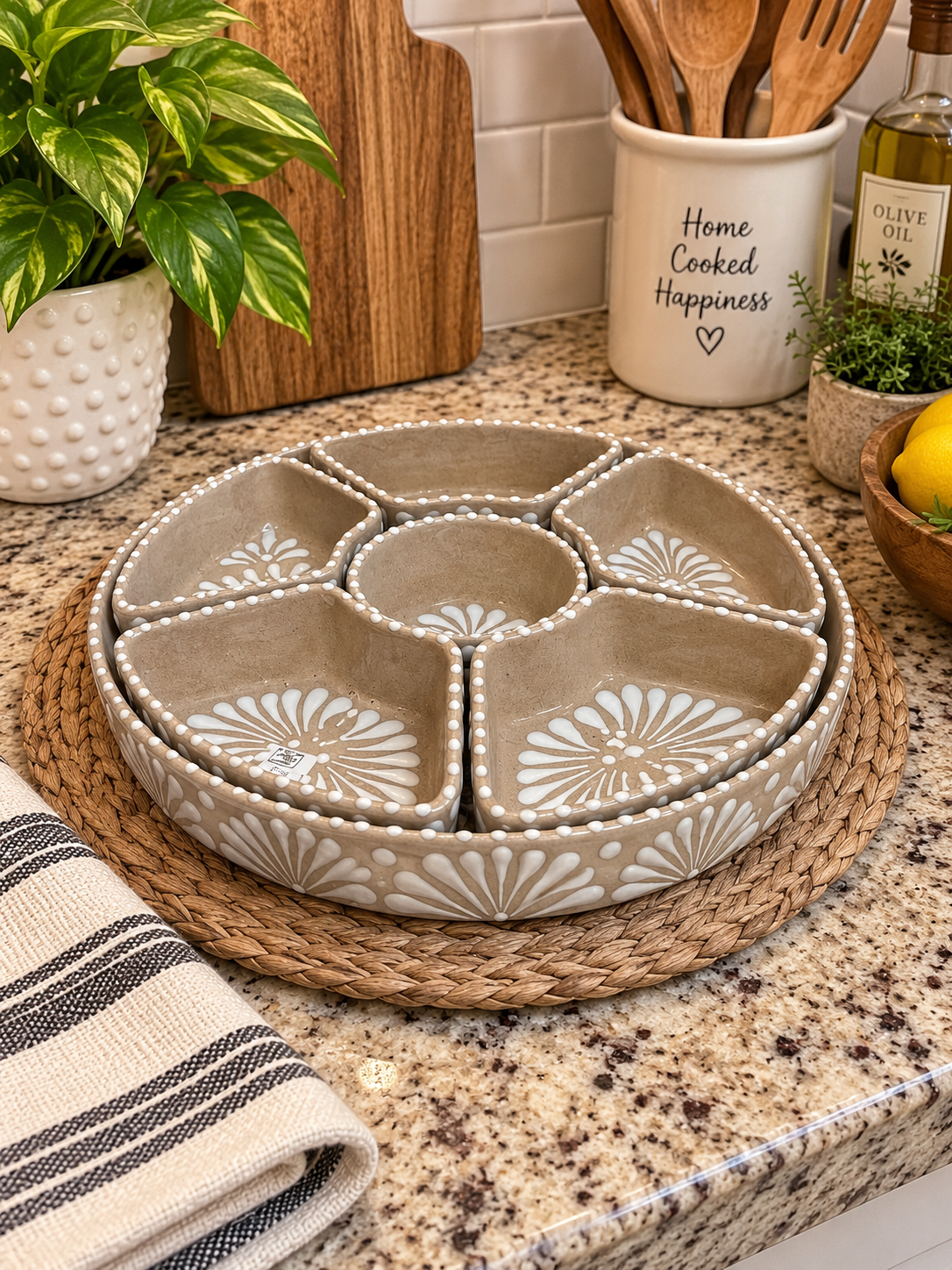 Handmade Snack Tray; Barro/ Terracotta Style Tray; Plato Botanero