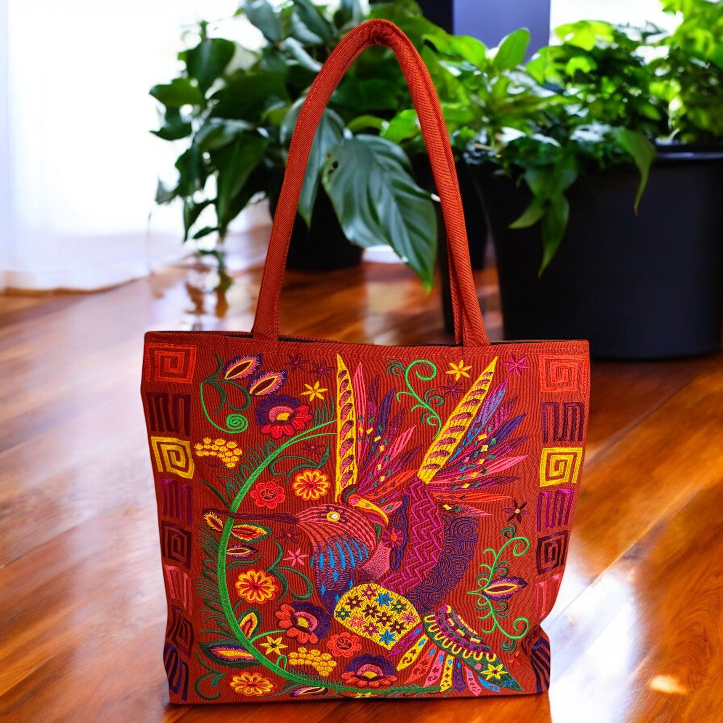 Hummingbird/ Floral Tote Bag