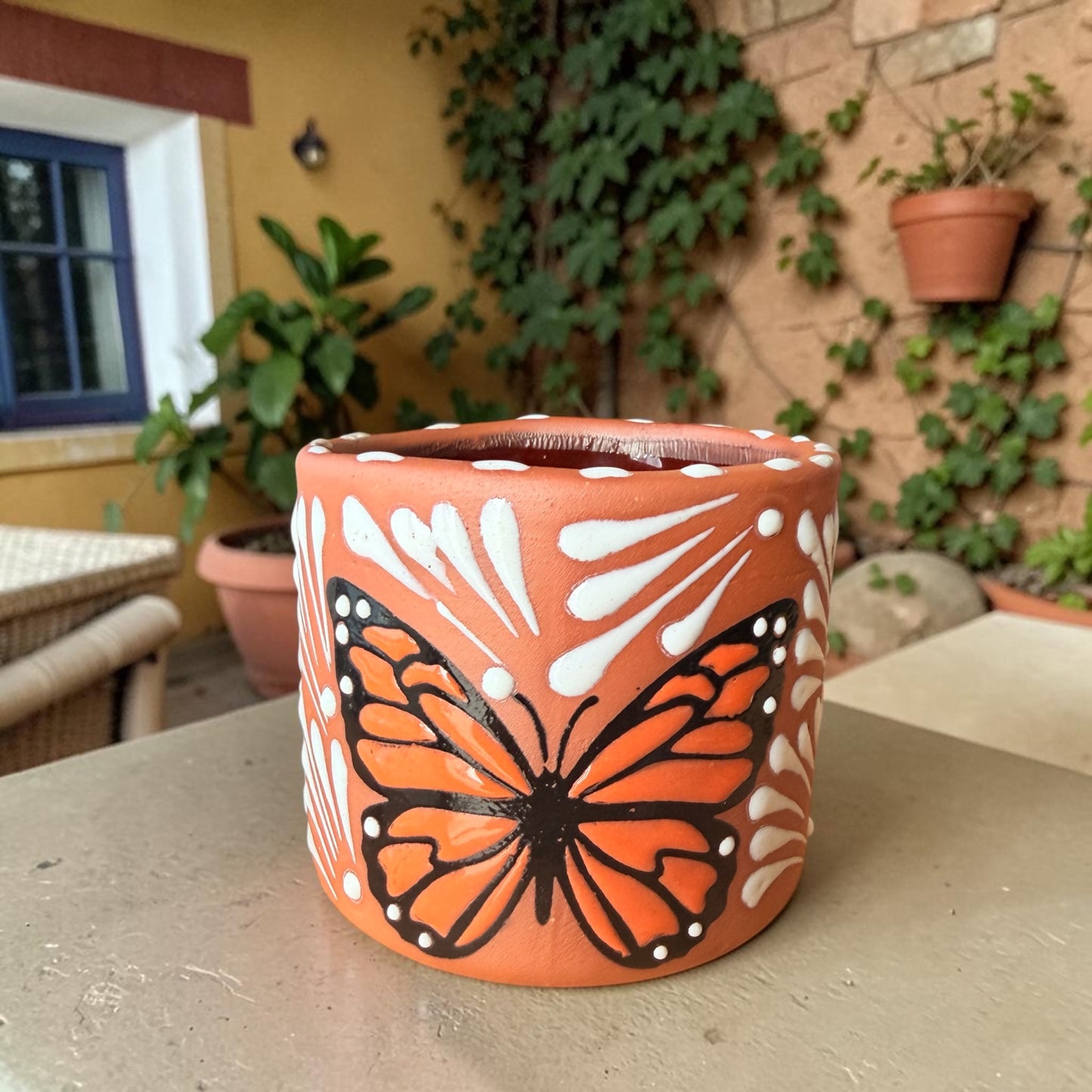 Mexican Butterfly Mug, Taza de Barro Mariposa