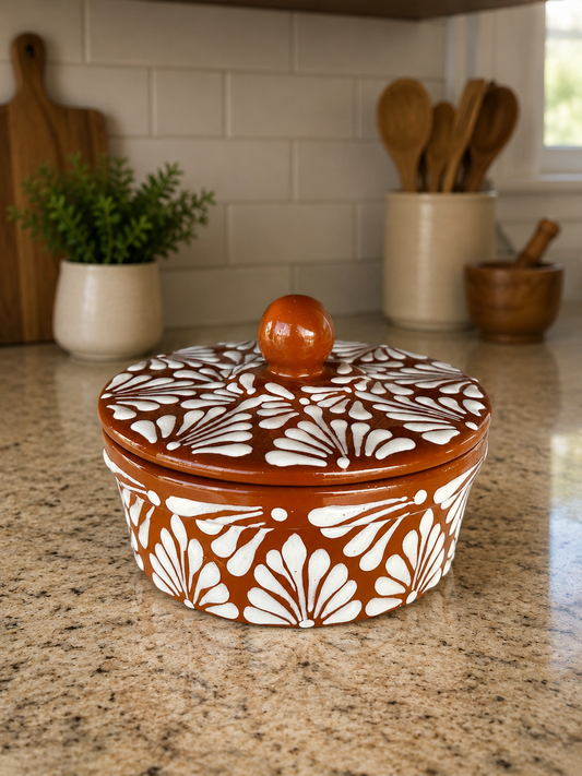 Terracotta Tortilla Warmer; Tortillero de Barro;