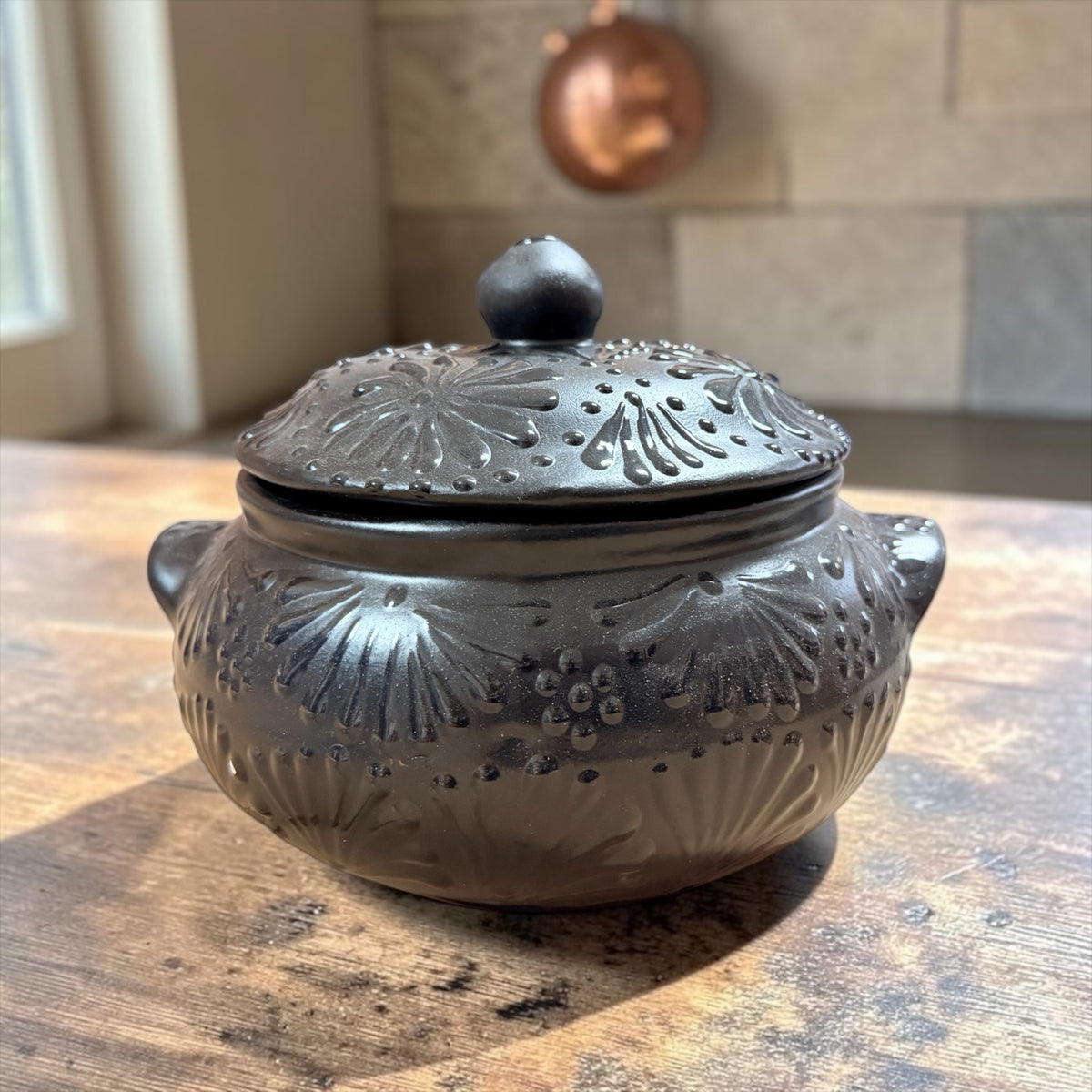 Handcrafted Terracotta Small Pot; Sopera de Barro