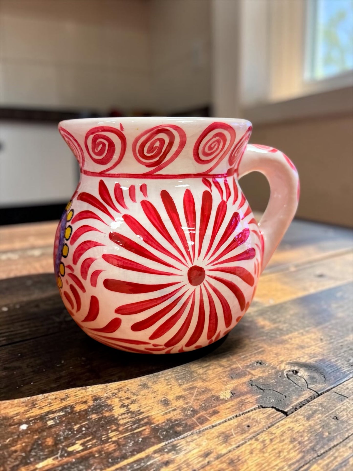 Hand Painted Heart Mug; Taza Pintada a Mano Corazon
