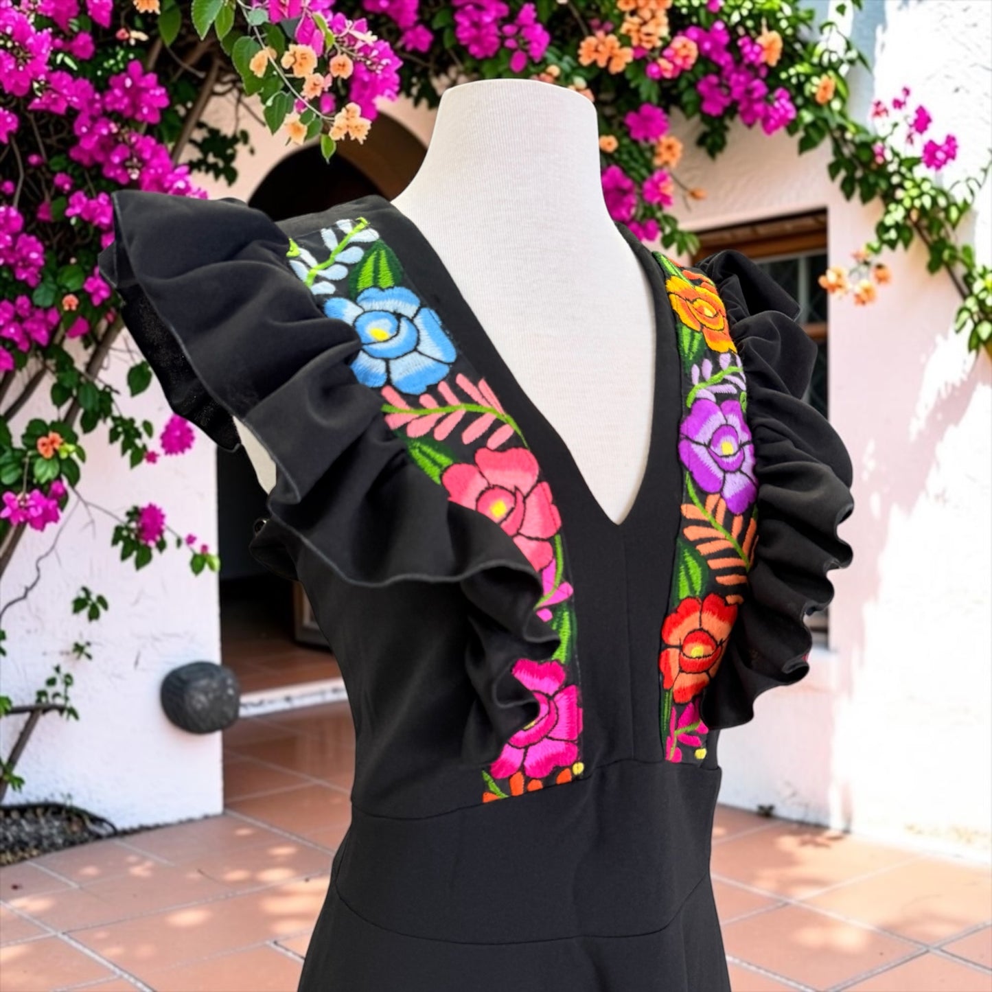 Floral Embroidered Dress, Elegant Embroidered Dress