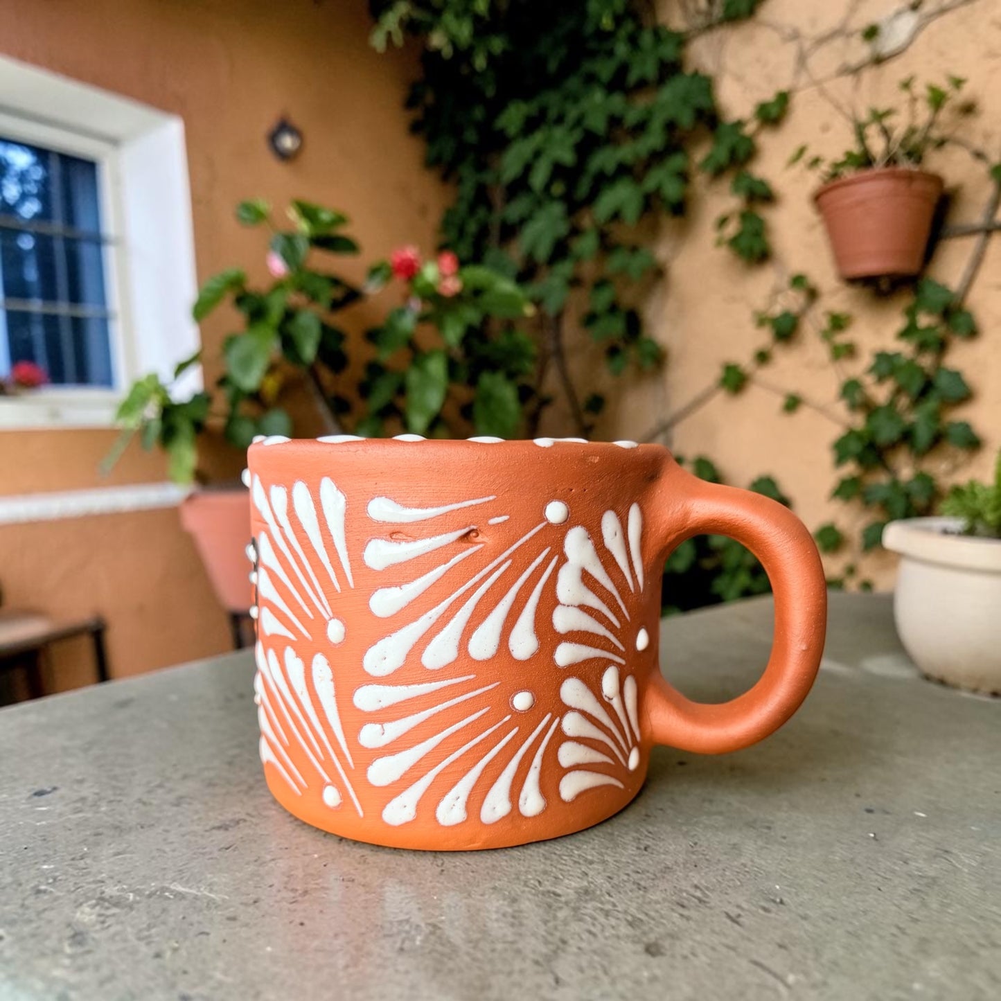 Mexican Butterfly Mug, Taza de Barro Mariposa