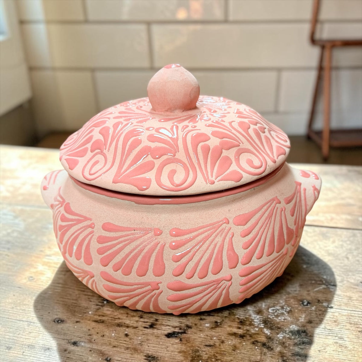Handcrafted Terracotta Small Pot; Sopera de Barro