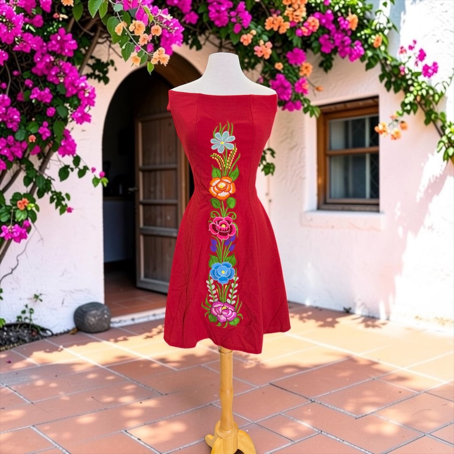 Floral Embroidered Dress, Elegant Embroidered Dress